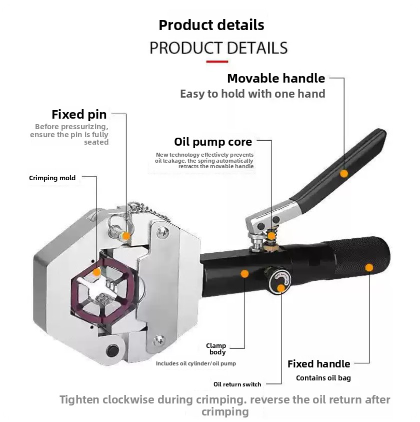 Hydraulic Hose Crimper Machine - Outil de sertissage manuel hydraulique pour