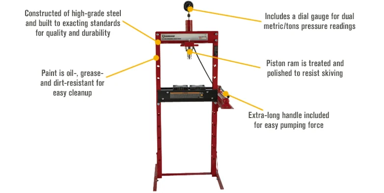 Presse hydraulique d'atelier d - Hydraulic Press 20 Ton Shop Press avis et prix