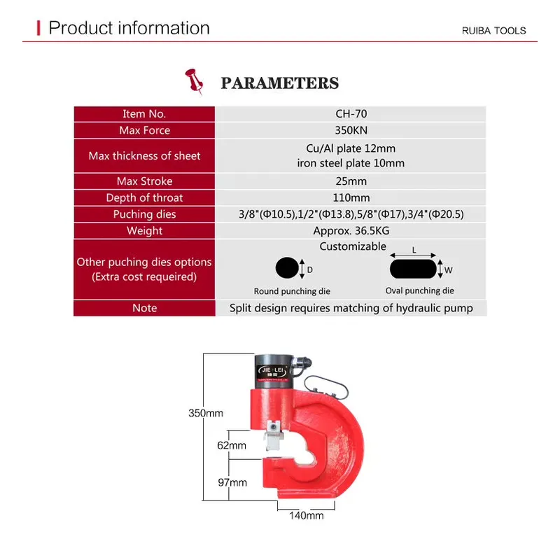 Outil de poinçonnage portable  - Hydraulic Busbar Punch Machine avis et prix