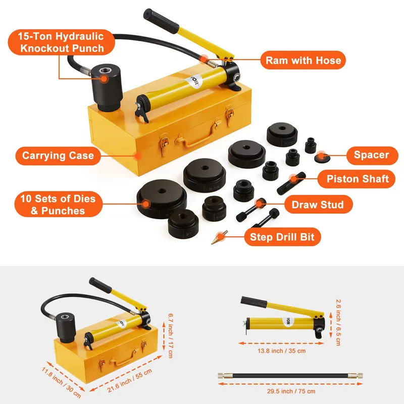 Ensemble de poinçons hydrauliq - Hydraulic Knockout Punch Set avis et prix